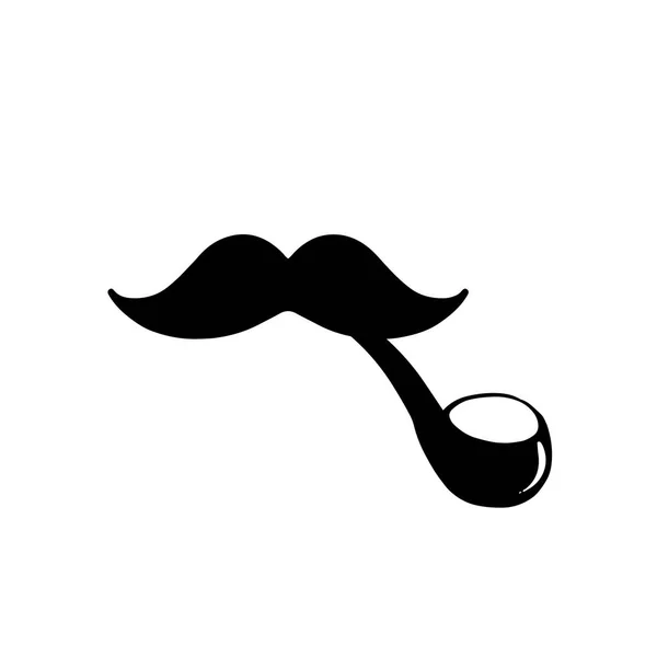 Mustache e cachimbo de fumo. Vetor —  Vetores de Stock