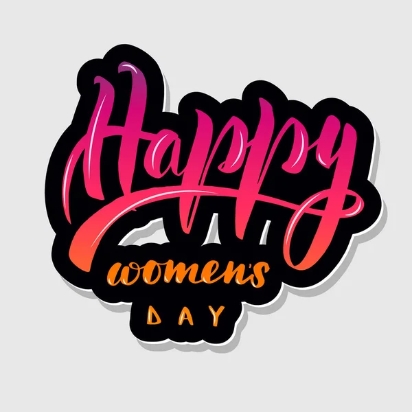 Handgeschriebene Schrift Typografie glückliche Frauen — Stockvektor