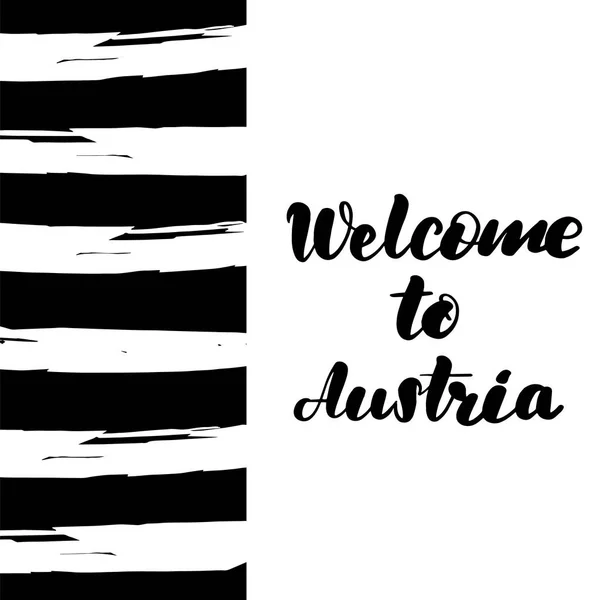 オーストリア レタリング カードへようこそ. — ストックベクタ