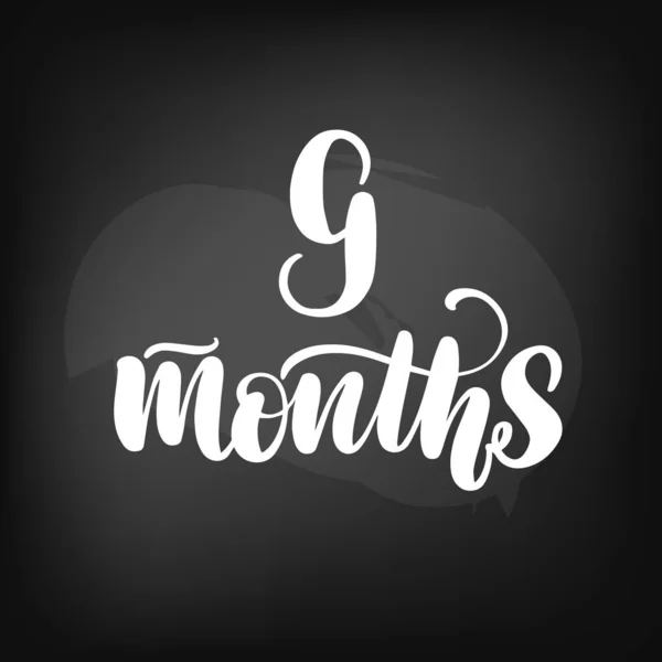Lettering 9 months — Stock Vector