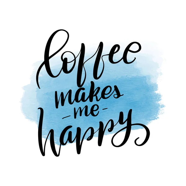 Ο καφές με κάνει ευτυχισμένο. — Διανυσματικό Αρχείο