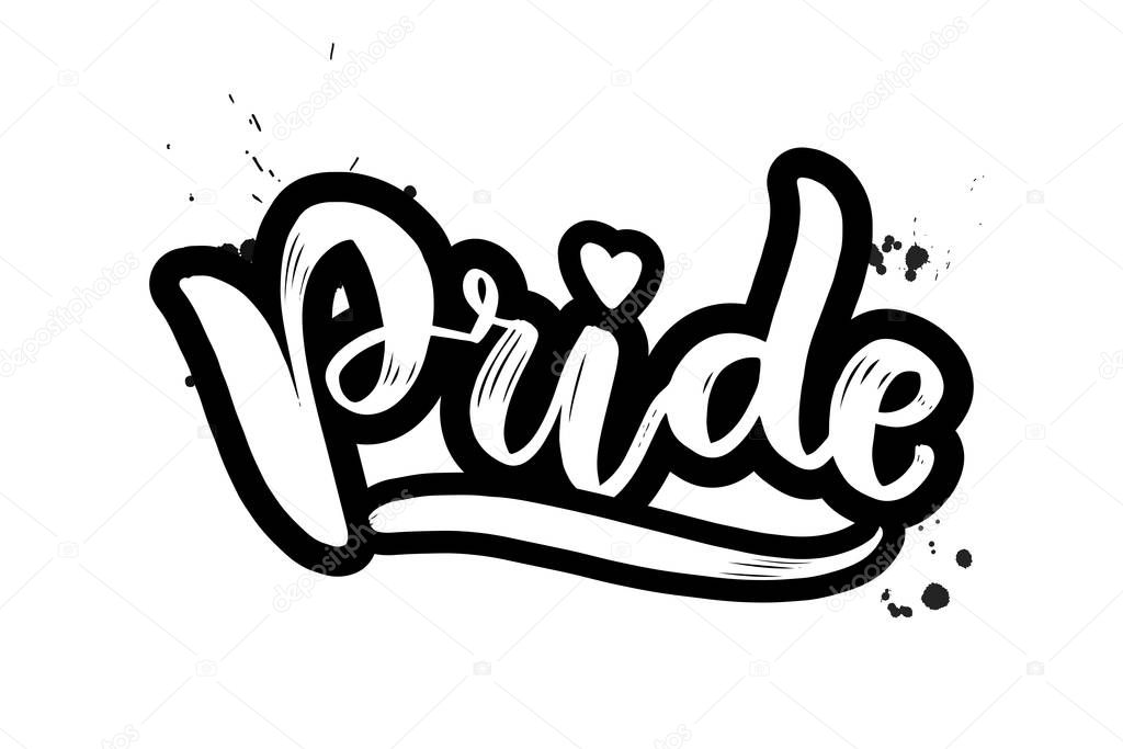 brush lettering pride