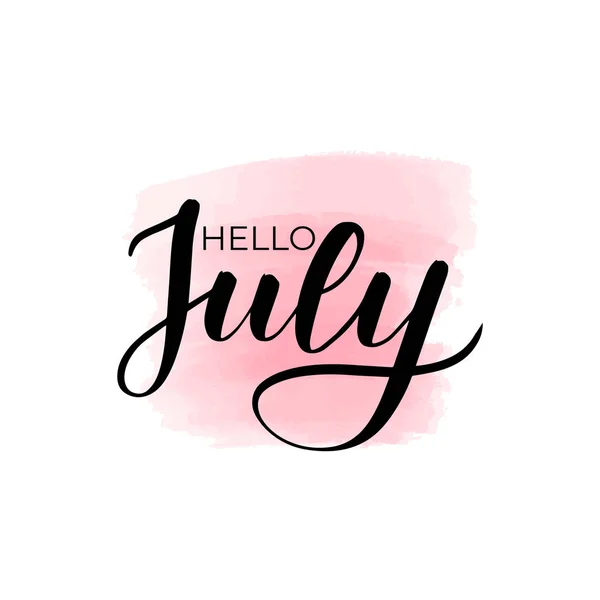 Lettering hello July - Stok Vektor