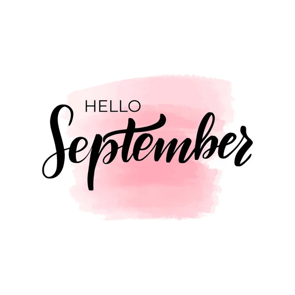 Lettering hola septiembre — Vector de stock