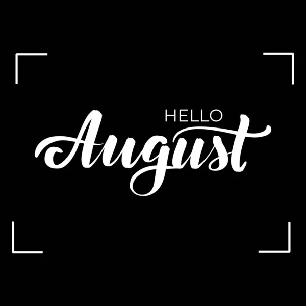 Yazı merhaba Ağustos — Stok Vektör
