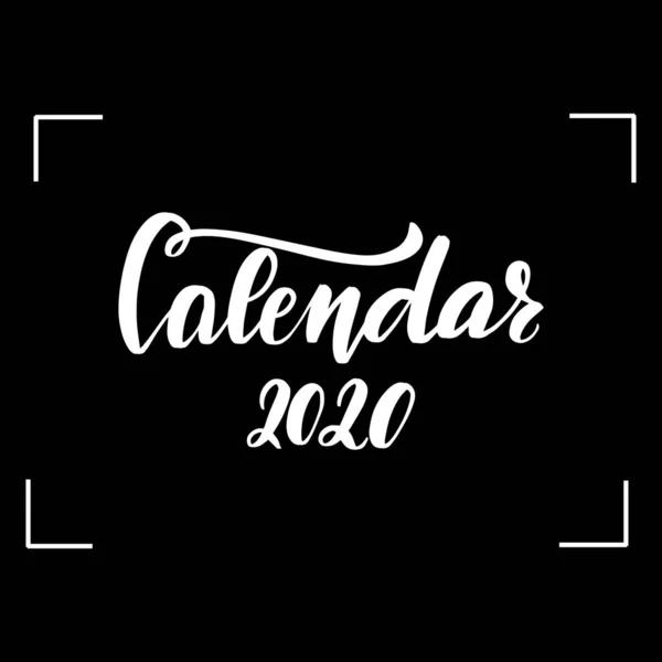 Chalkboard Blackboard bokstäver kalender 2020 — Stock vektor