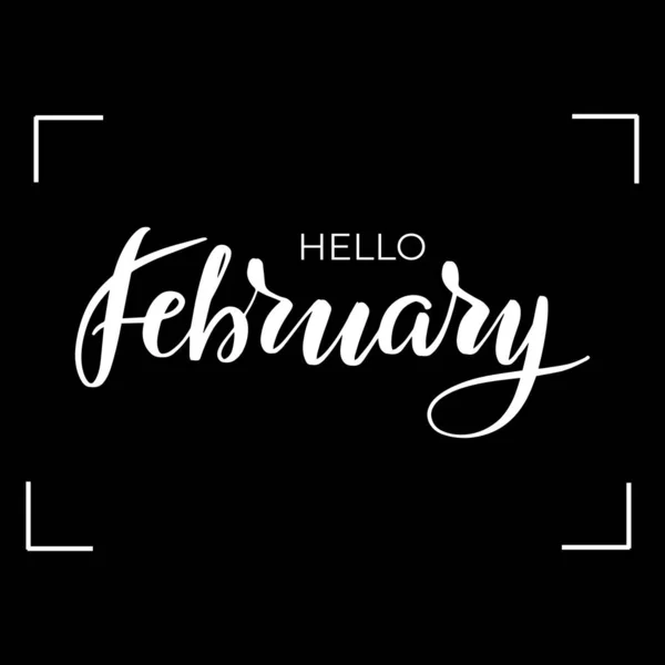 Napis Hello lutego — Wektor stockowy