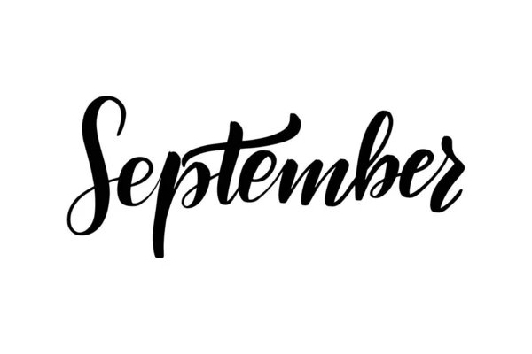 Fırça yazı Eylül — Stok Vektör