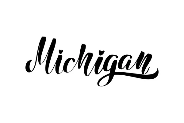 Odręcznie napis Michigan — Wektor stockowy