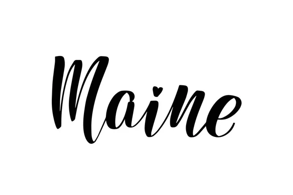 Letras de cepillo Maine — Archivo Imágenes Vectoriales