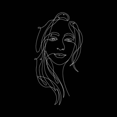 Kadın güzellik minimalist, vektör stok bir çizgi çizim 