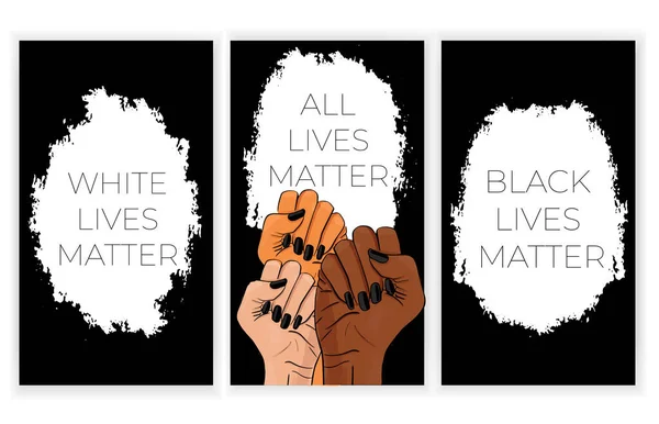 Black lives matter. African American arm gesture — Stock Vector