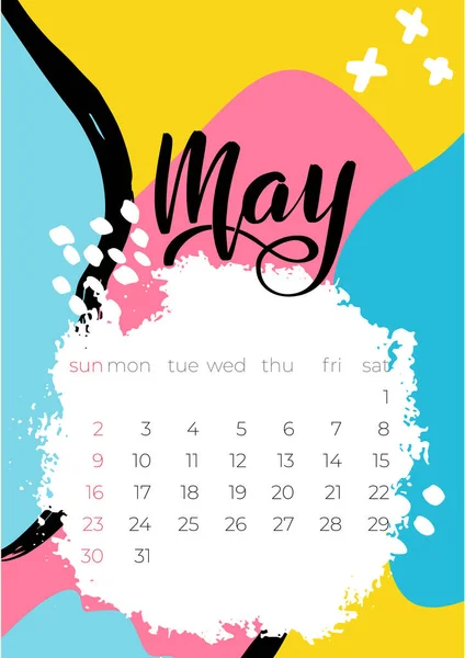 Εικονογράφηση διάνυσμα Ημερολόγιο Μαΐου 2021 για το σχεδιασμό έννοια — Διανυσματικό Αρχείο