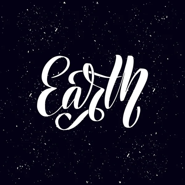 Terra scritta a mano lettering.Earth tipografia modello di progettazione vettoriale — Vettoriale Stock