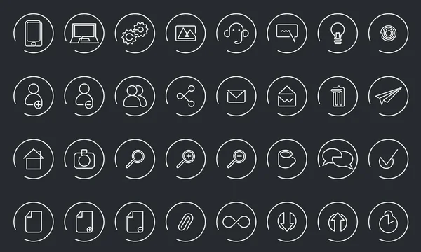 Iconos Vectoriales Web Móvil Colección Iconos Estilo Una Línea Fondo — Vector de stock