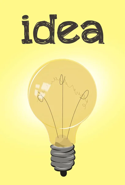 Light bulb with concept of idea poster. Vector illustration. Isolated background