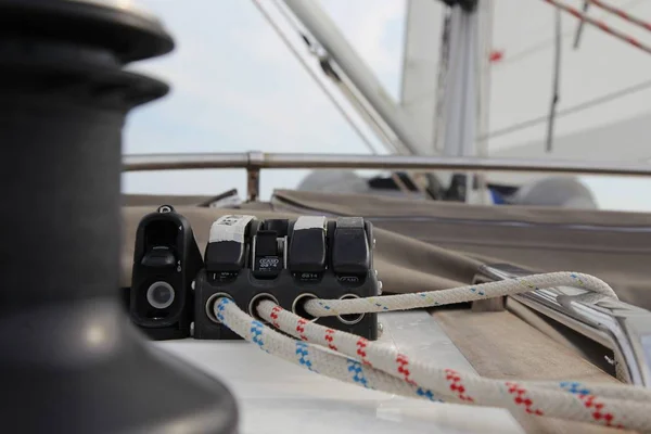 Vari Strumenti Dispositivi Parti Dello Yacht Navigazione Diporto — Foto Stock