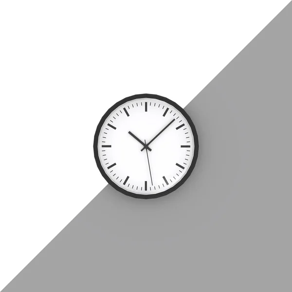 Orologio Bianco Nero Rendering Minimo — Foto Stock