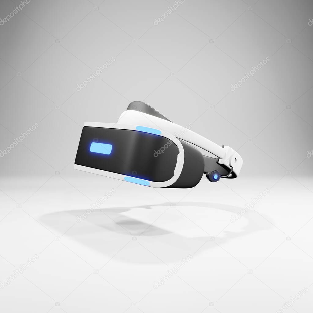 Virtual reality helmet isolated on white background.Vr 3d rendering