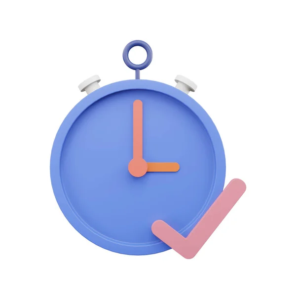 Rendering Clock Icons Pastel Minimal Style Isolated — Stock Photo, Image