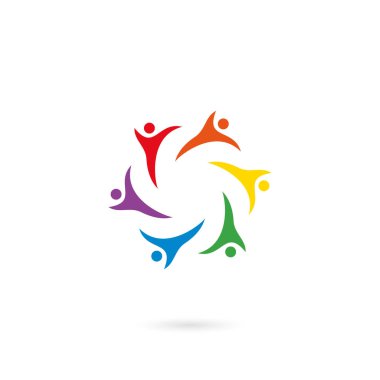 İnsanların bakımı, sağlıklı, toplum, ekip çalışması, ortaklık ve insan logo şablonu