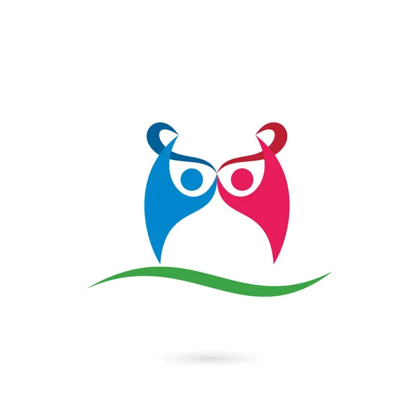 Lidé Péče Zdravá Společenství Týmovou Spolupráci Partnerství Lidských Logo Šablona — Stockový vektor