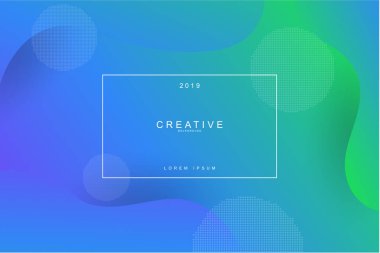 2019 yeni yıl parlak mavi ve yeşil dinamik arka plan vektör çizim