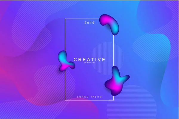 向量例证2019年新的一年明亮的蓝色和紫色背景 — 图库矢量图片