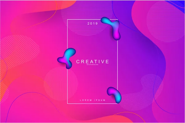 Vector Ilustración 2019 Año Nuevo Brillante Rosa Púrpura Fondo — Archivo Imágenes Vectoriales