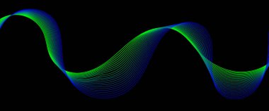 dalga satır arkaplanı pürüzsüz şeklinde. Mavi arka plan rengini satırı sallayarak çok güzel. Yatay banner şablon. Soyut fütüristik şablonu. Canlı renkler ile teknoloji duvar kağıdı