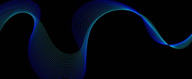 dalga satır arkaplanı pürüzsüz şeklinde. Mavi arka plan rengini satırı sallayarak çok güzel. Yatay banner şablon. Soyut fütüristik şablonu. Canlı renkler ile teknoloji duvar kağıdı
