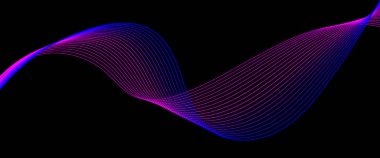 dalga satır arkaplanı pürüzsüz şeklinde. Mavi arka plan rengini satırı sallayarak çok güzel. Yatay banner şablon. Soyut fütüristik şablonu. Canlı renkler ile teknoloji duvar kağıdı