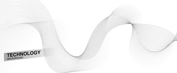Innovation Wave Line Bakgrund Med Mjuk Form Och Svart Vit — Stock vektor