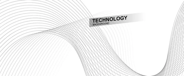 Innovation Wellenlinie Hintergrund Mit Glatter Form Und Schwarz Weißer Farbe — Stockvektor