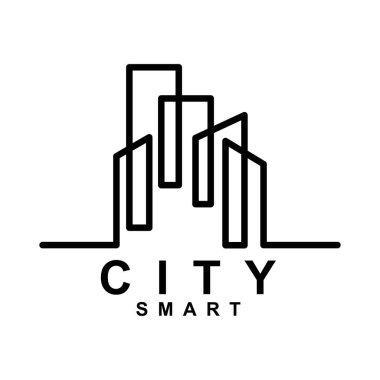 Şehir akıllı minimalist vektör logosu