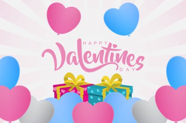 Mutlu Sevgililer günü vektör tebrik kartı