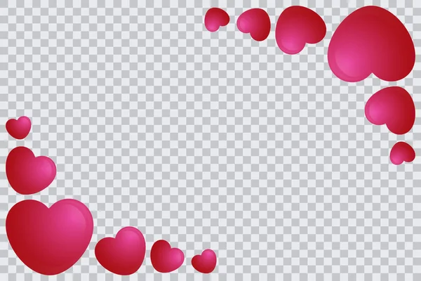 Valentinstag Transparente Herzen Textur — Stockvektor