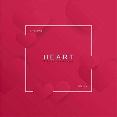 Kalpler, Sevgililer günü arka plan ile pembe tebrik kartı