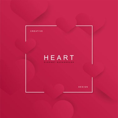 Kalpler, Sevgililer günü arka plan ile pembe tebrik kartı