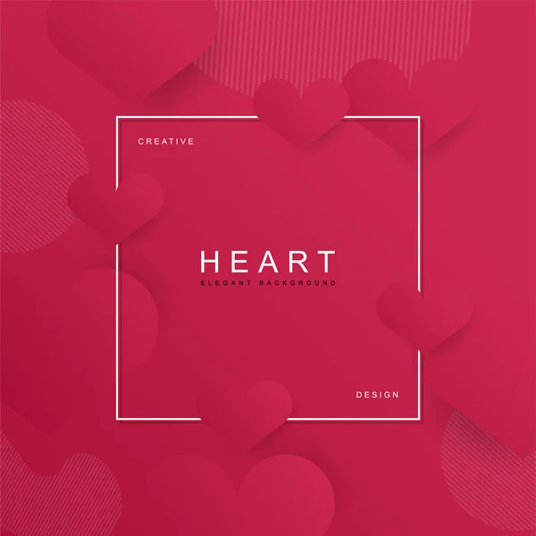 Rosa Grußkarte Mit Herzen Valentinstag Hintergrund — Stockvektor