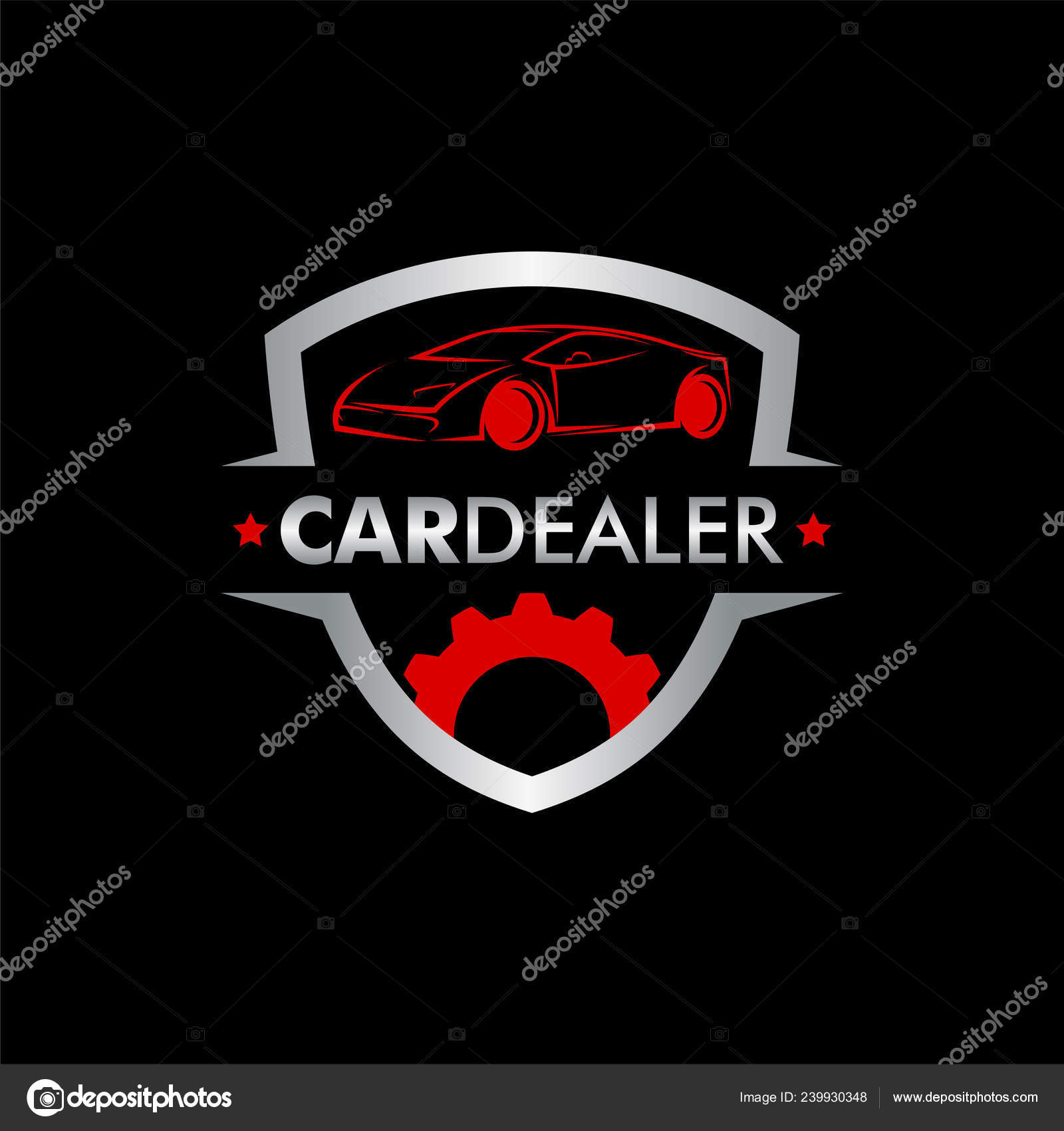 Car Dealer Logo Black Background Stock Vector by ©3rieartstudio 239930348