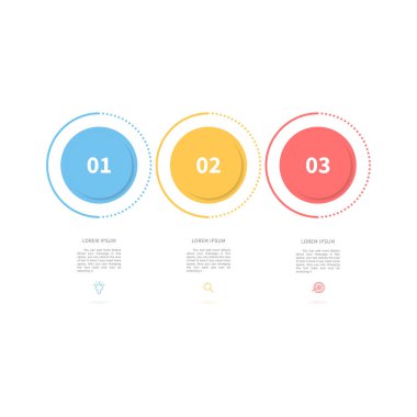 Üç adım Infographic öğeleri, iş şablon vektör