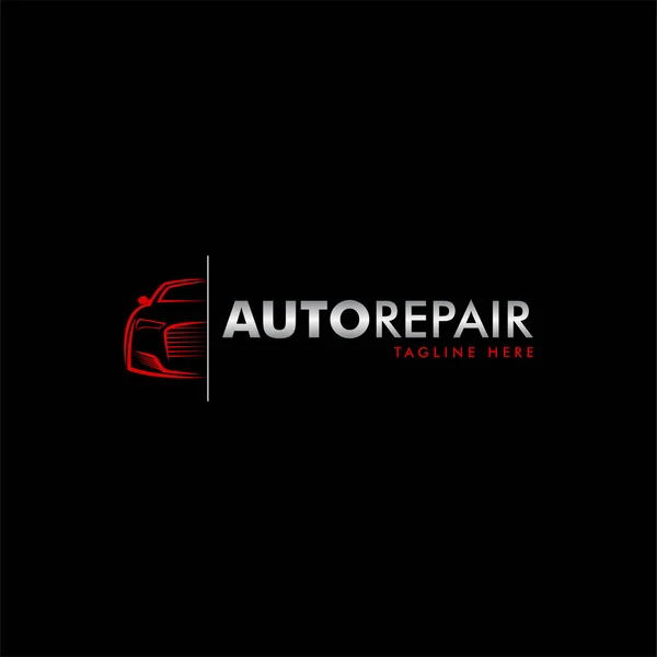 Auto Reparação Logotipo Fundo Preto — Vetor de Stock