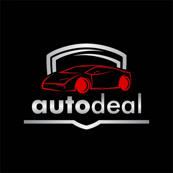 Auto Deal Logo Auf Schwarzem Hintergrund — Stockvektor
