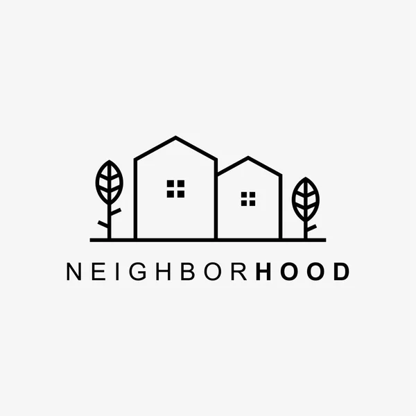 Γειτονιά Εικονίδιο Λογότυπο Λευκό Φόντο — Διανυσματικό Αρχείο