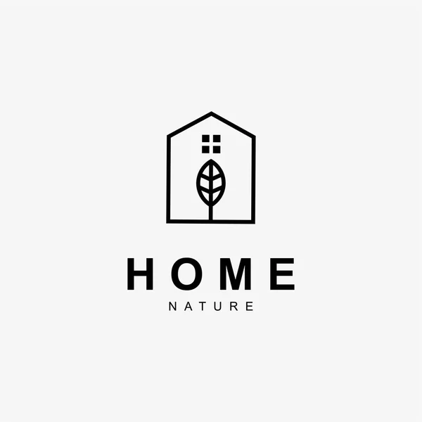 白い背景の自然ホームのロゴのアイコン — ストックベクタ