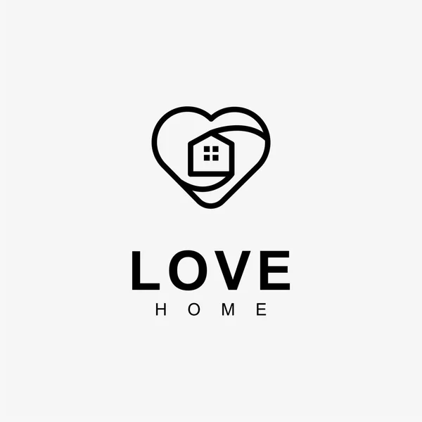 Εικονίδιο Λογότυπο Σπίτι Αγάπης Λευκό Φόντο — Διανυσματικό Αρχείο