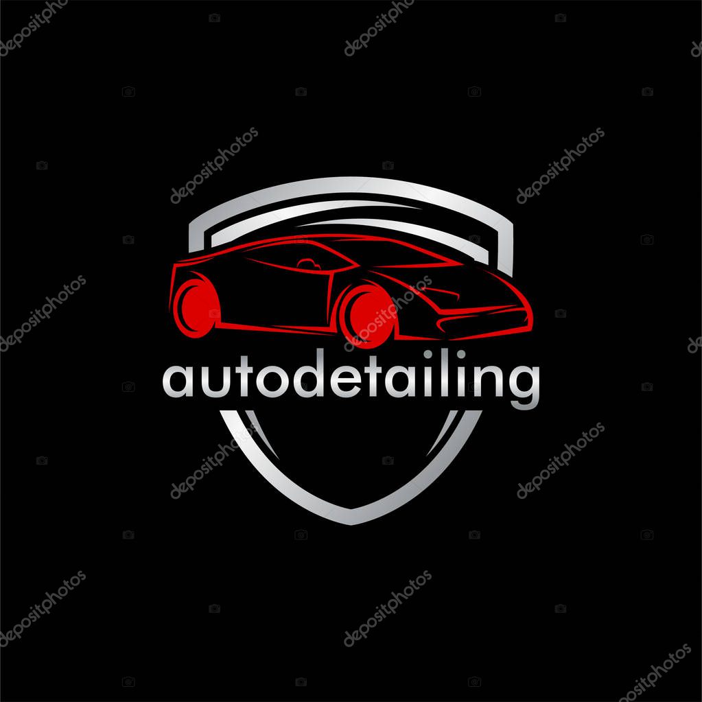 Auto detailing logo on black background