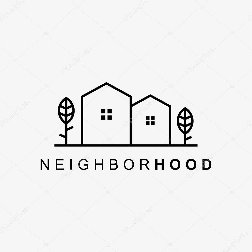 Neighborhood logo icon on white background