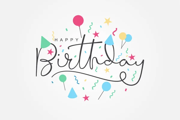 Caligrafía Moderna Aislada Feliz Cumpleaños Con Color Blanco — Vector de stock